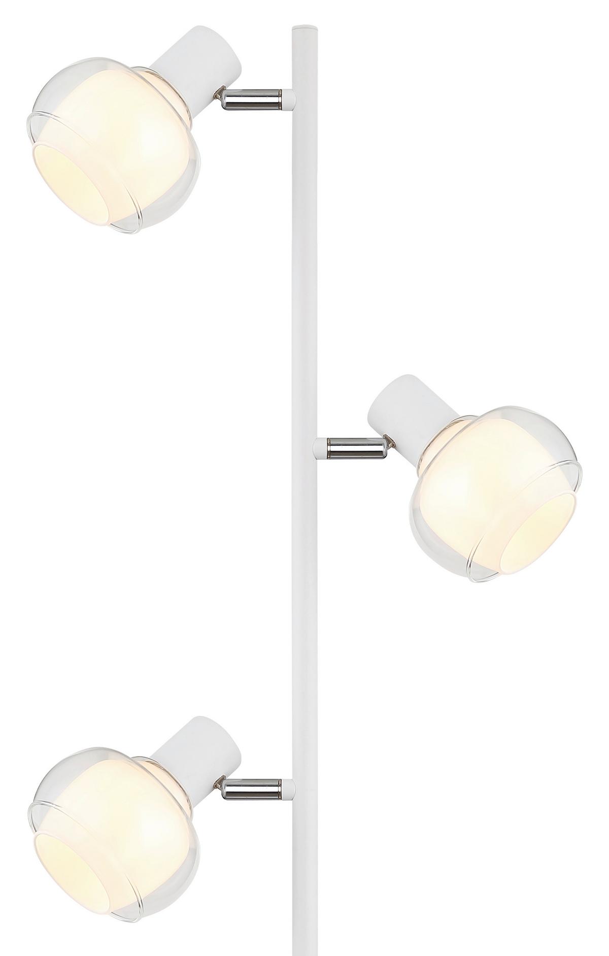 Stehleuchte 54309sw - Klar/Opal, Design, Glas/Metall (25/23/154cm) - Globo