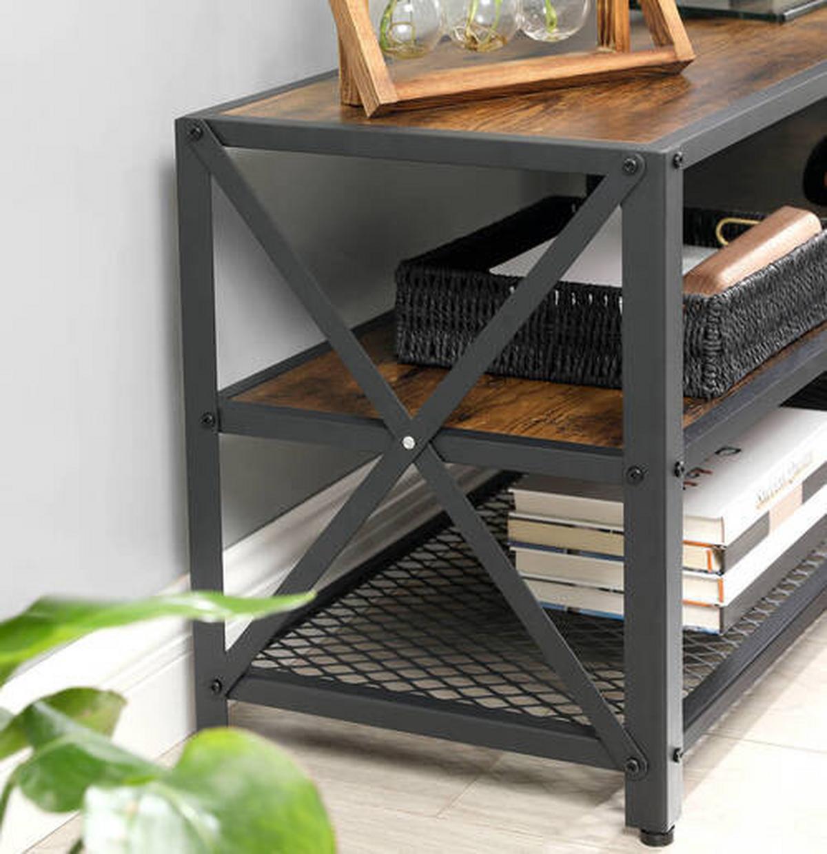 Lowboard B: 140 cm Braun/Schwarz - Schwarz/Braun, Trend, Holzwerkstoff/Metall (140/52/39cm) - Boxxx