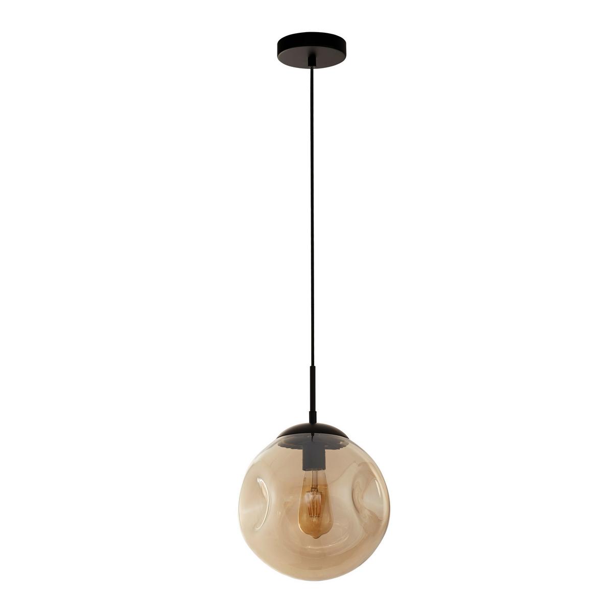 Hängeleuchte 22123-1bk - Schwarz, Basics, Glas/Metall (25/36cm)