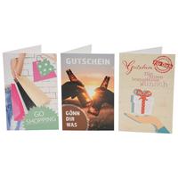 Gutscheinkarte Versch. Motive 11,5x17 cm mit Kuvert - Multicolor, Basics, Papier (11,5/17cm)