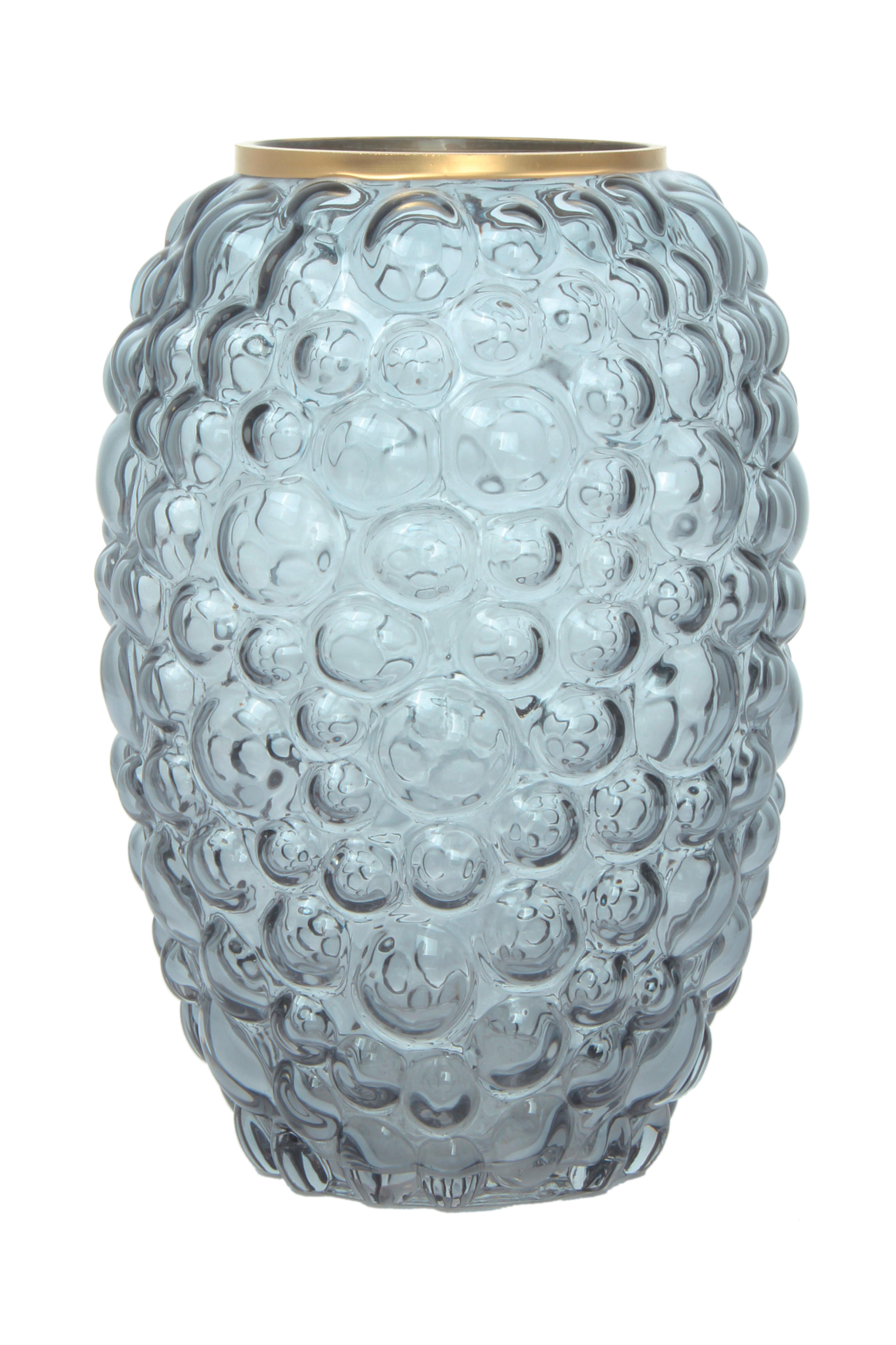 Vase Sidney Bauchig Glas Grau H: 25 cm - Grau, Design, Glas (17/25/17cm)