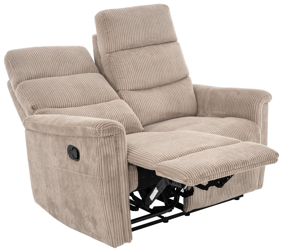 2-sitzer-sofa Xeno Hellbraun B: 131 Cm - Hellbraun/Schwarz, Design, Textil/Metall (131/108/89cm) - Livetastic