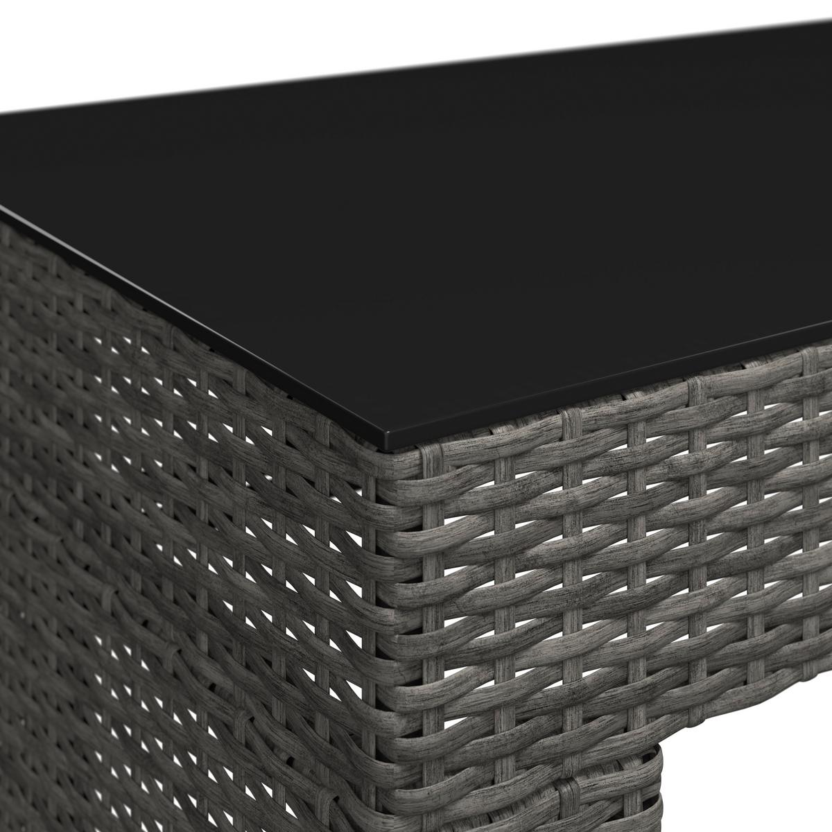 Loungegarnitur Tripolis - Schwarz/Grau, MODERN, Glas/Kunststoff (192/192cm) - Beldano