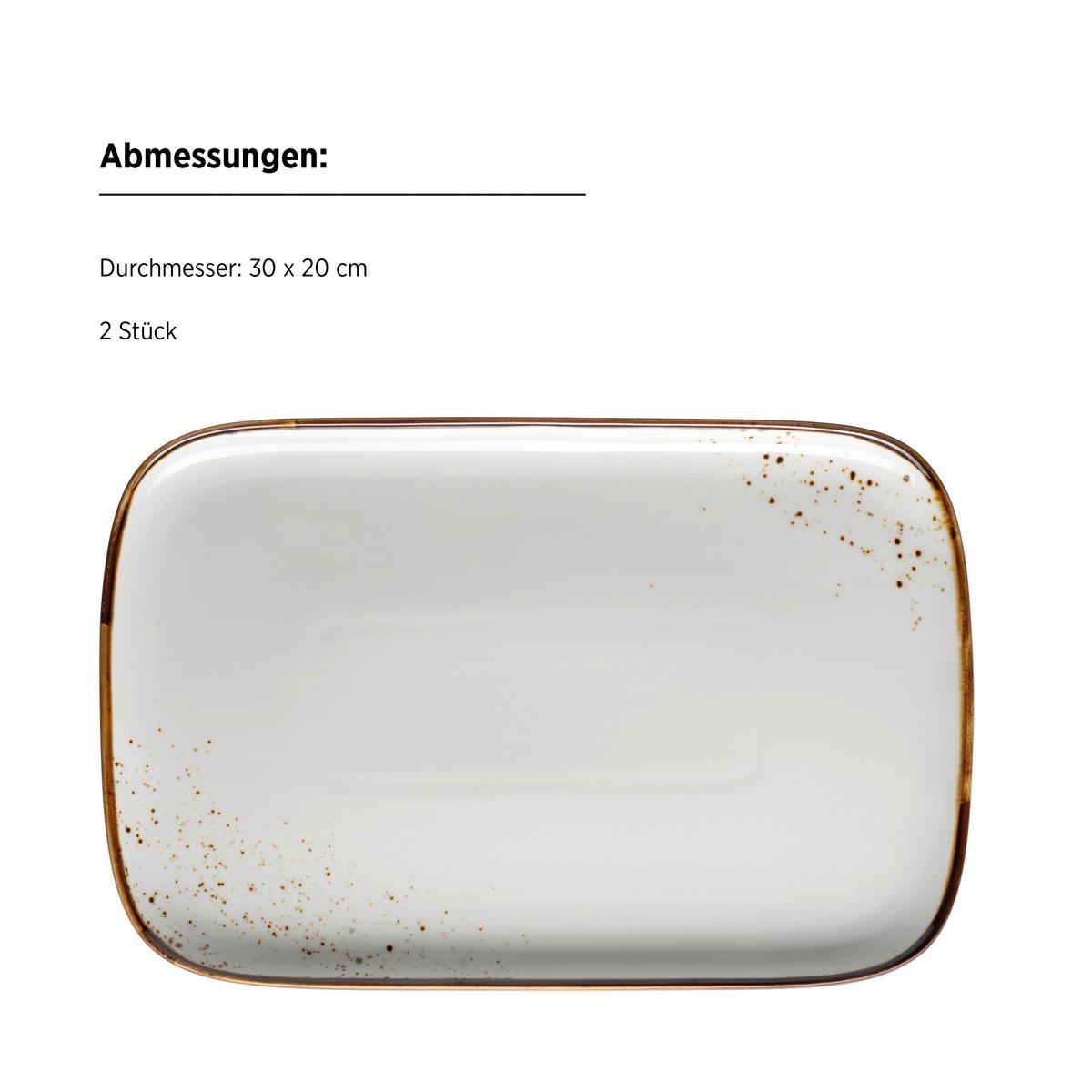 Servierplatte Pintar Blau/beige, 2-Teilig - Blau/Beige, Trend, Keramik (30/2/20cm) - Mäser