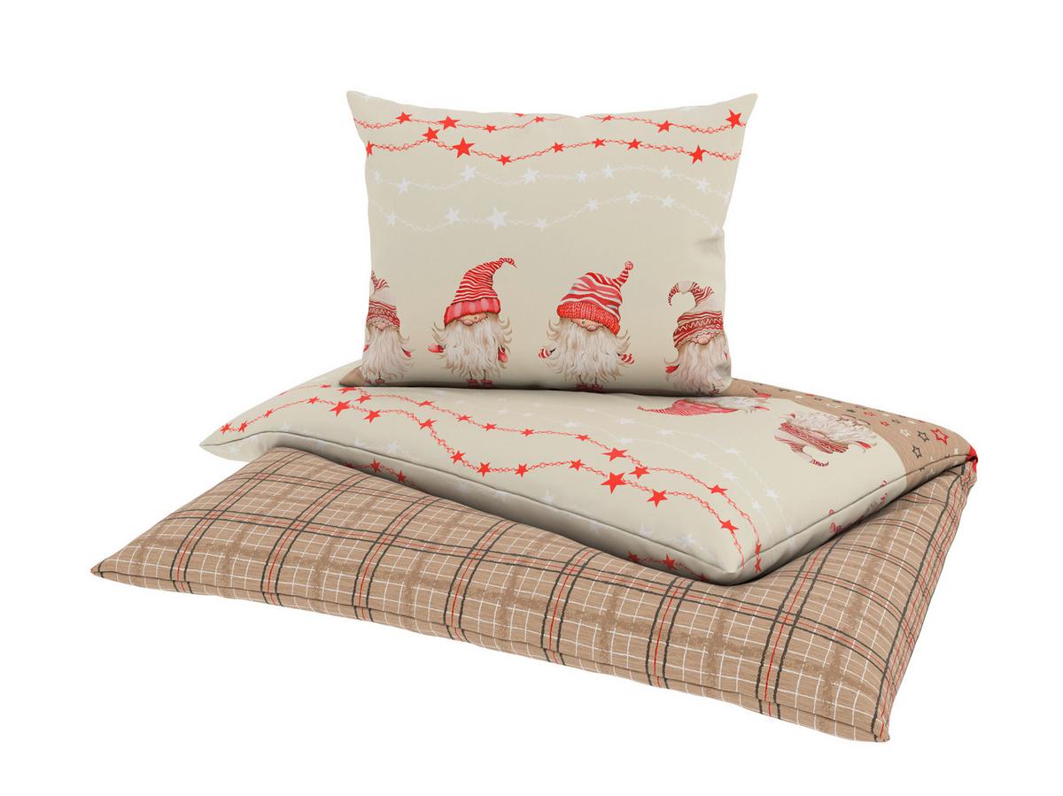 BETTWÄSCHE YULE - Beige/Rot, ROMANTIK / LANDHAUS, Textil - James Wood