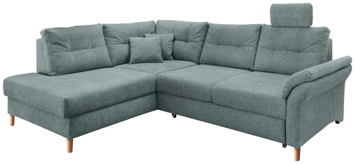 Ecksofa Brizzini, Blau S: 206x264 Cm - Blau/Naturfarben, MODERN, Textil (206/264cm) - Livetastic