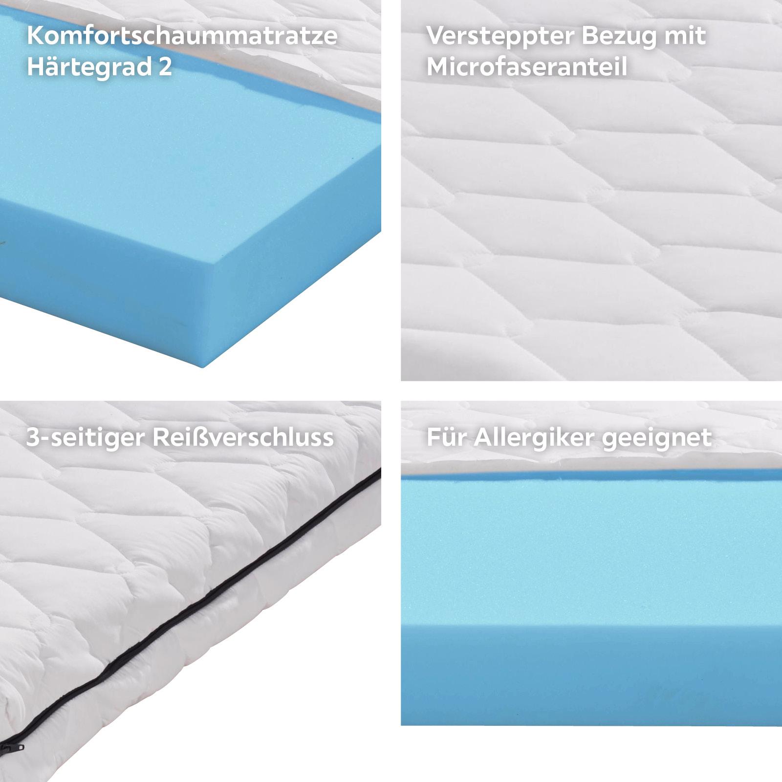 Komfortschaummatratze Base 90x200 cm H2 H: 13 cm - Weiß, MODERN, Textil (90/200cm) - Livetastic