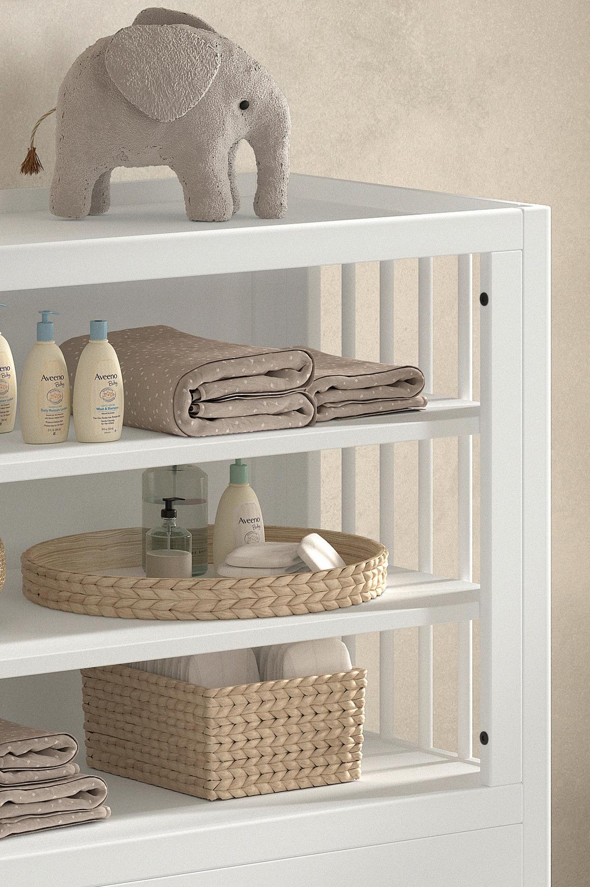 Wickeltisch Forrest Weiß B: 100cm - Weiß, MODERN, Holz (100/95/55cm) - Vipack