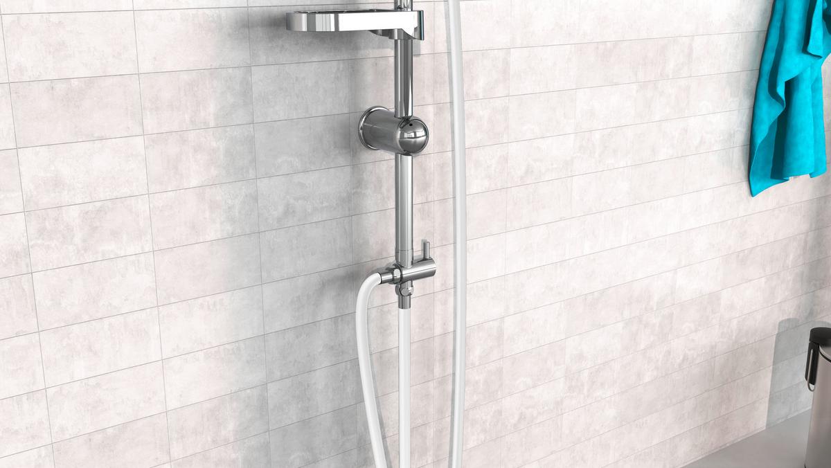 Überkopfbrauseset Duschtraum Dxld 60087cs - Chromfarben/Weiß, MODERN, Kunststoff/Metall (31,1/79/7,4cm) - EISL