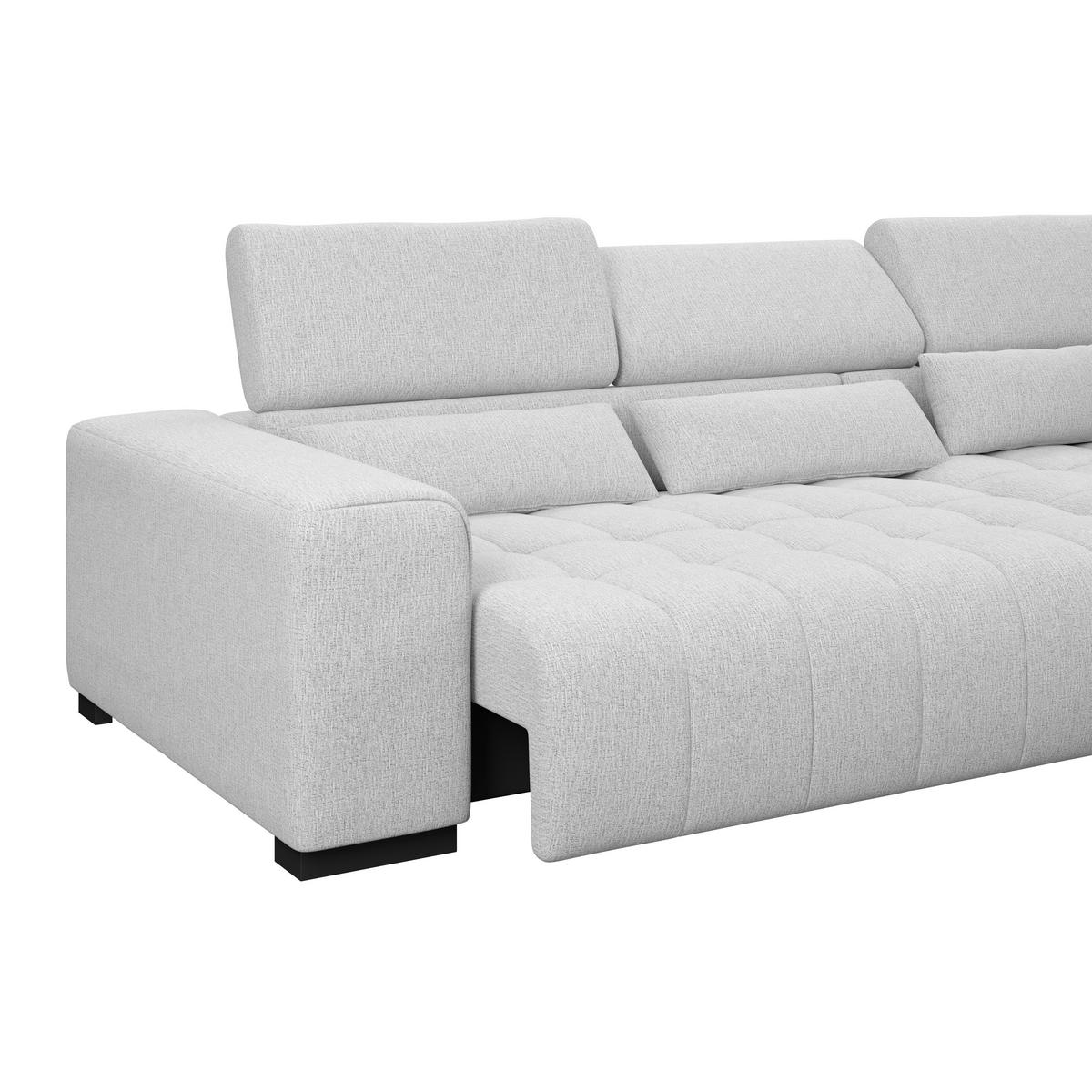 Ecksofa Matera Hellgrau S: 311x226cm - Hellgrau/Schwarz, Trend, Textil (311/226cm)