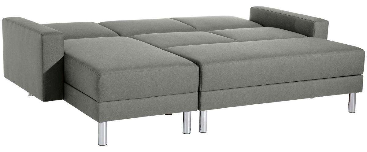 Ecksofa mit Schlaffunktion Just Fashion Hellgrau - Chromfarben/Hellgrau, KONVENTIONELL, Textil (152/230cm) - Max Winzer