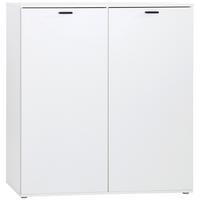 Schuhschrank Boot 2 Weiß B: 120 cm - Weiß, MODERN, Holzwerkstoff (120/125/37cm)