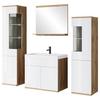 Badezimmer Narobi Eiche Wotan/Weiß B: 120,4 cm - Weiß Hochglanz/Eiche Wotan, Trend, Glas/Keramik (120,4cm) - P & B