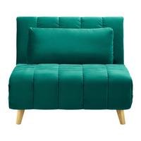 Rozkladacie kreslo Levin - zelené - zelená/prírodná farba, Modern, drevo/textil (103/94/82cm) - P & B