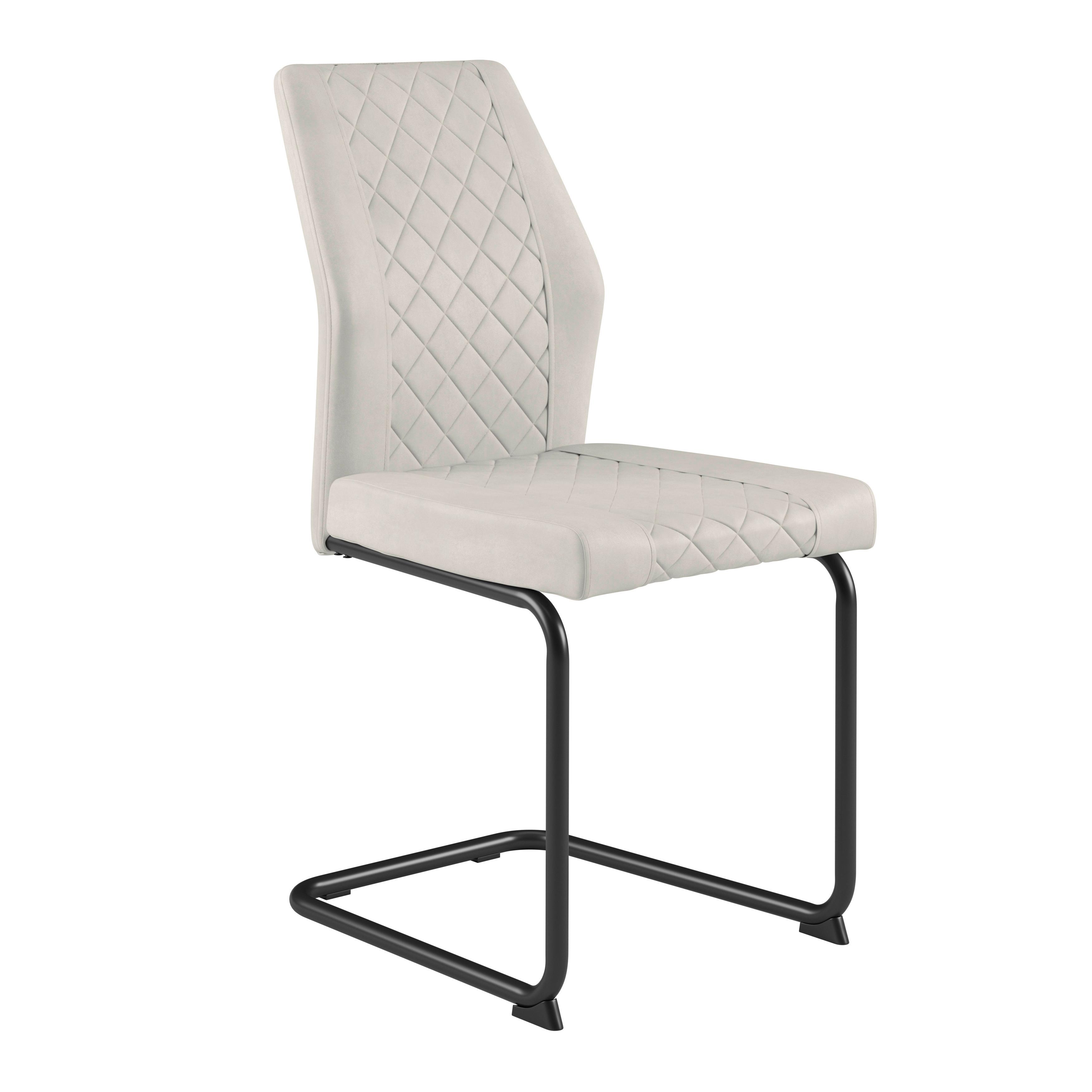 Stuhl Nina Velours Beige, B: 49 cm - Beige/Schwarz, MODERN, Textil/Metall (49/90/60cm)