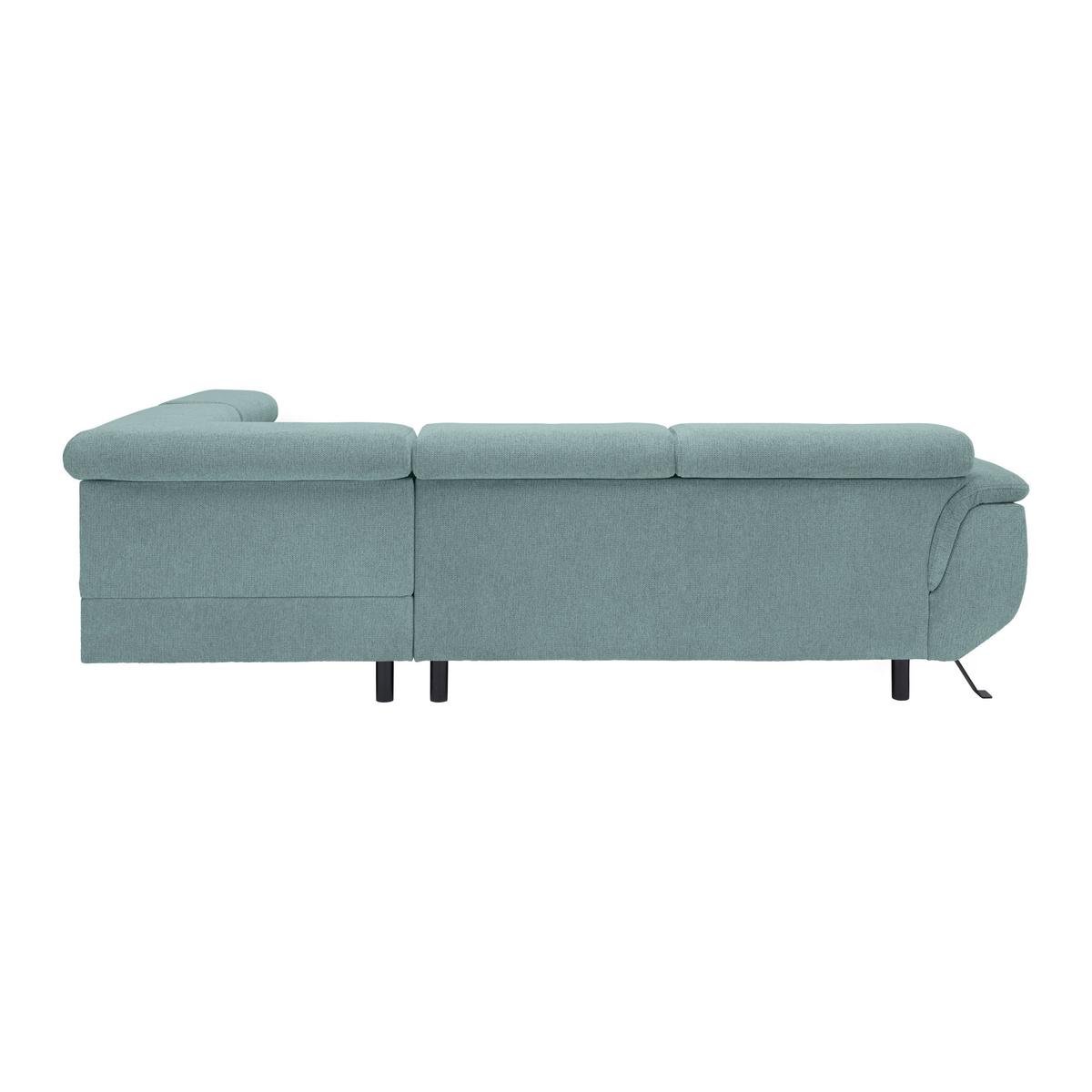 Rohová sedačka RAVEN, pravá, petrolejová - čierna/petrolejová, Modern, kov/textil (257/198cm) - Mömax