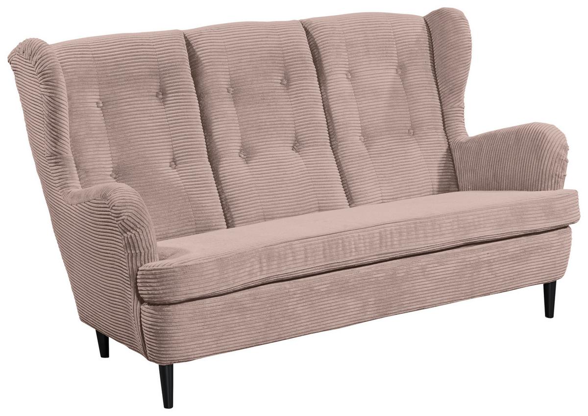 Kuchyňská pohovka OSKAR 5 růžová - černá/světle růžová, Konvenční, dřevo/textil (176/103/98cm) - MID.YOU