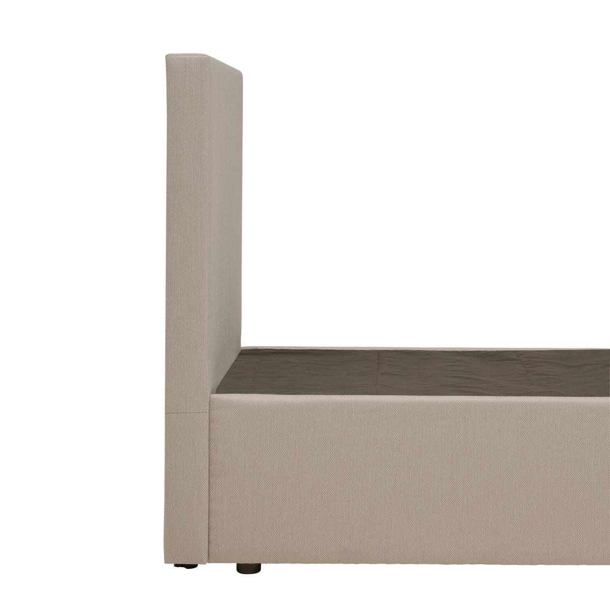 Boxbett mit Topper 90x200 cm Carolina Sandfarben - Sandfarben/Schwarz, Basics, Textil (90/200cm) - P & B