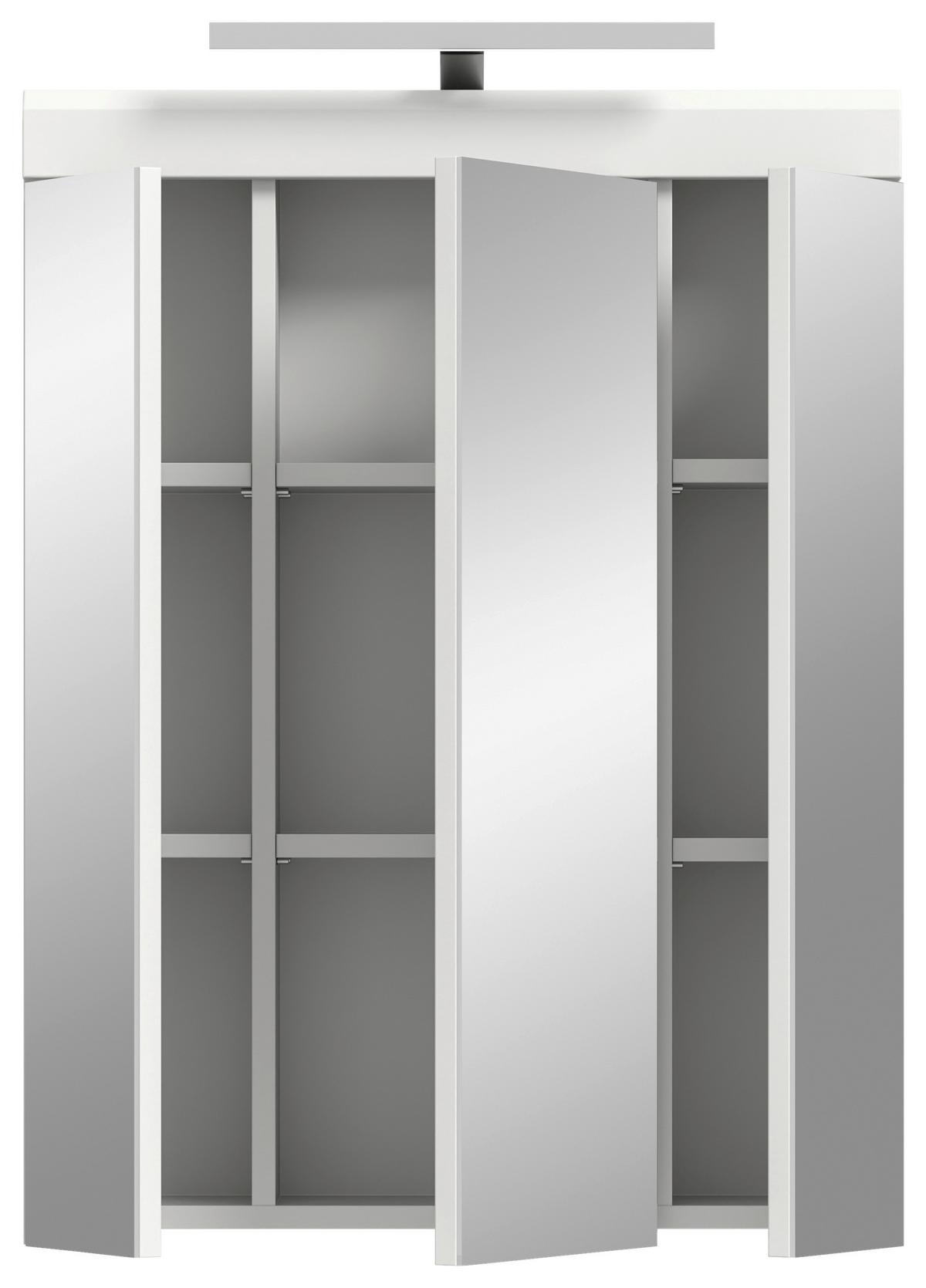 Spiegelschrank Scout Spiegelglas Weiß - Weiß Hochglanz, MODERN, Glas/Holzwerkstoff (60/79/18cm) - MID.YOU