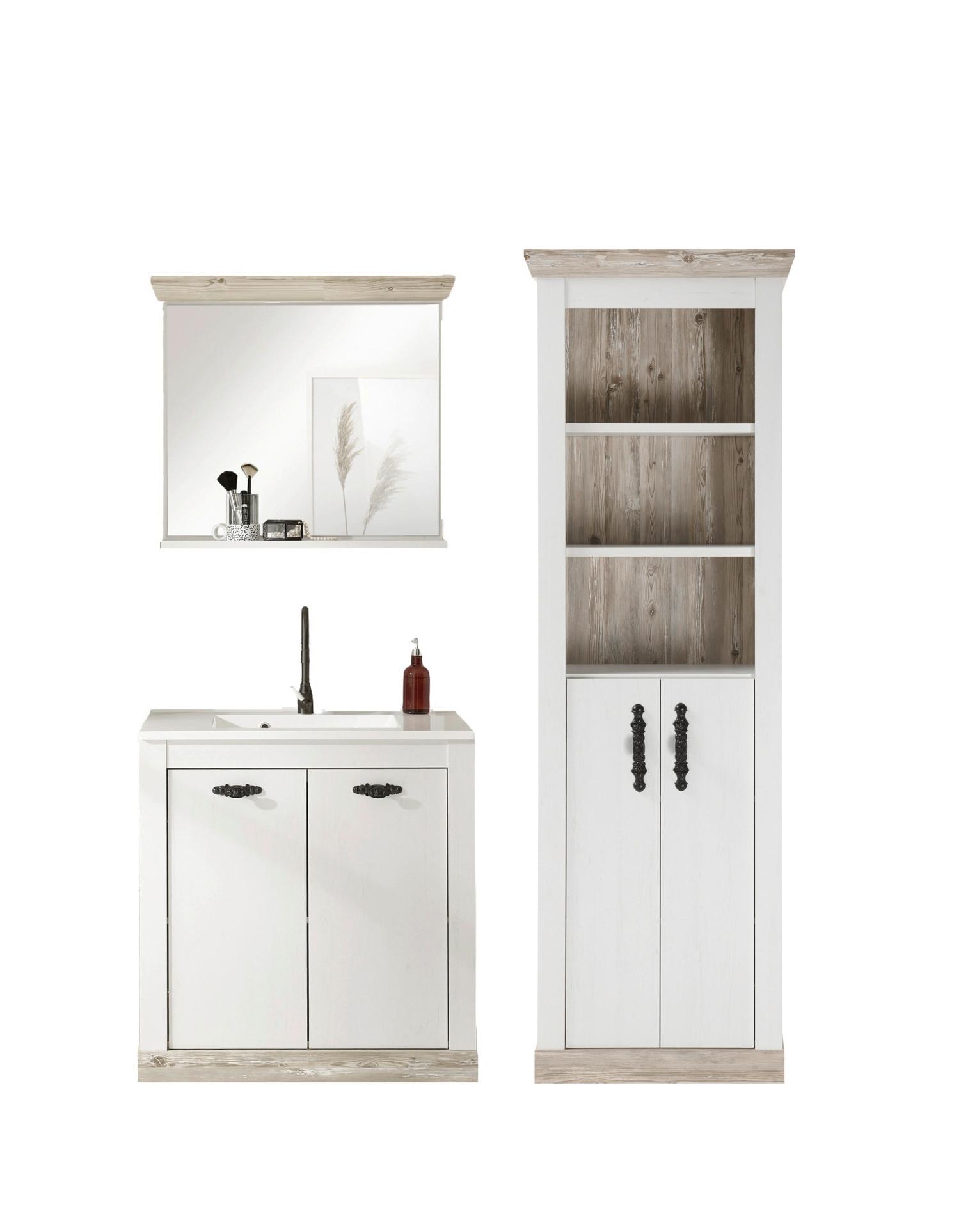 Badezimmer Florenz Pinienfarben B: 81cm - Pinienfarben, Design, Naturmaterialien/Holzwerkstoff (81/200/35cm) - MID.YOU