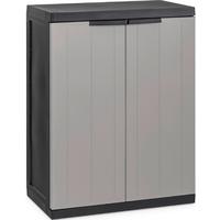Geräteschrank Klein Hellgrau/Schwarz - Hellgrau/Schwarz, Basics, Kunststoff (65/85/37cm)