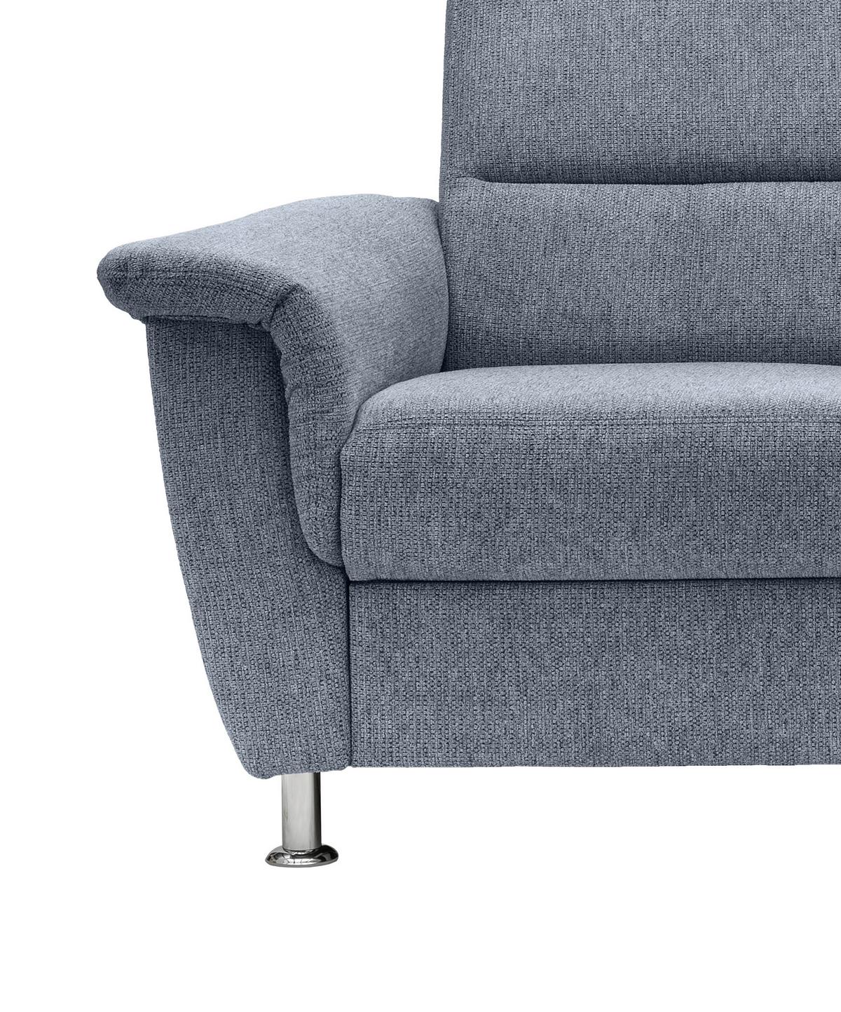 Ecksofa mit Relaxfunktion Parole Hellblau Chenille - Chromfarben/Hellblau, MODERN, Textil (231/165cm) - Livetastic