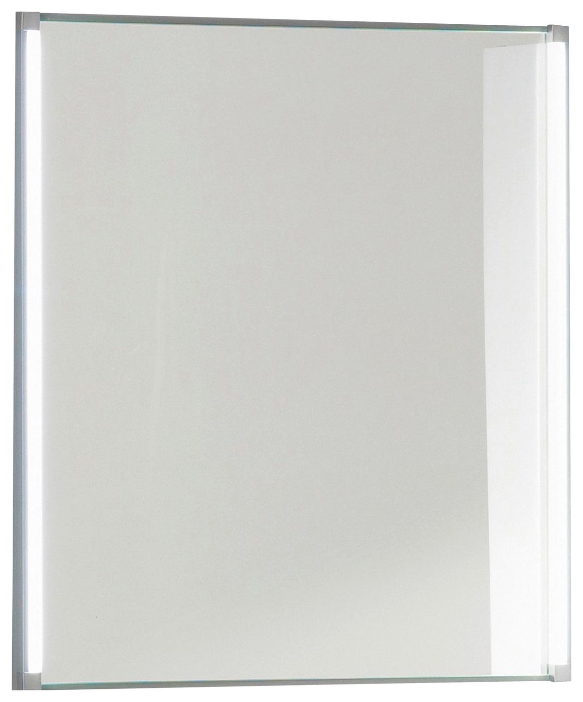 Badspiegel LED-Line BxH 60x67 cm Led Beleuchtung - Alufarben, MODERN, Glas/Holzwerkstoff (60/67/4cm) - MID.YOU