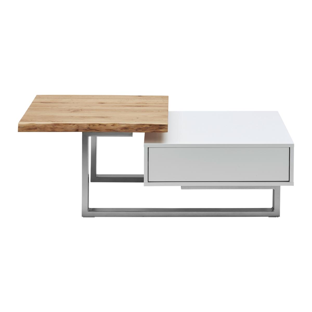 Konferenční stolek CARLOS - bílá/barvy dubu, Moderní, kov/dřevo (110/61/40cm) - Modern Living