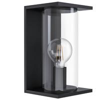 Außenwandleuchte Cascinetta 40 Watt Metall Glas, Wandmontage - Klar/Schwarz, KONVENTIONELL, Glas/Metall (16,5/17/28cm) - Eglo