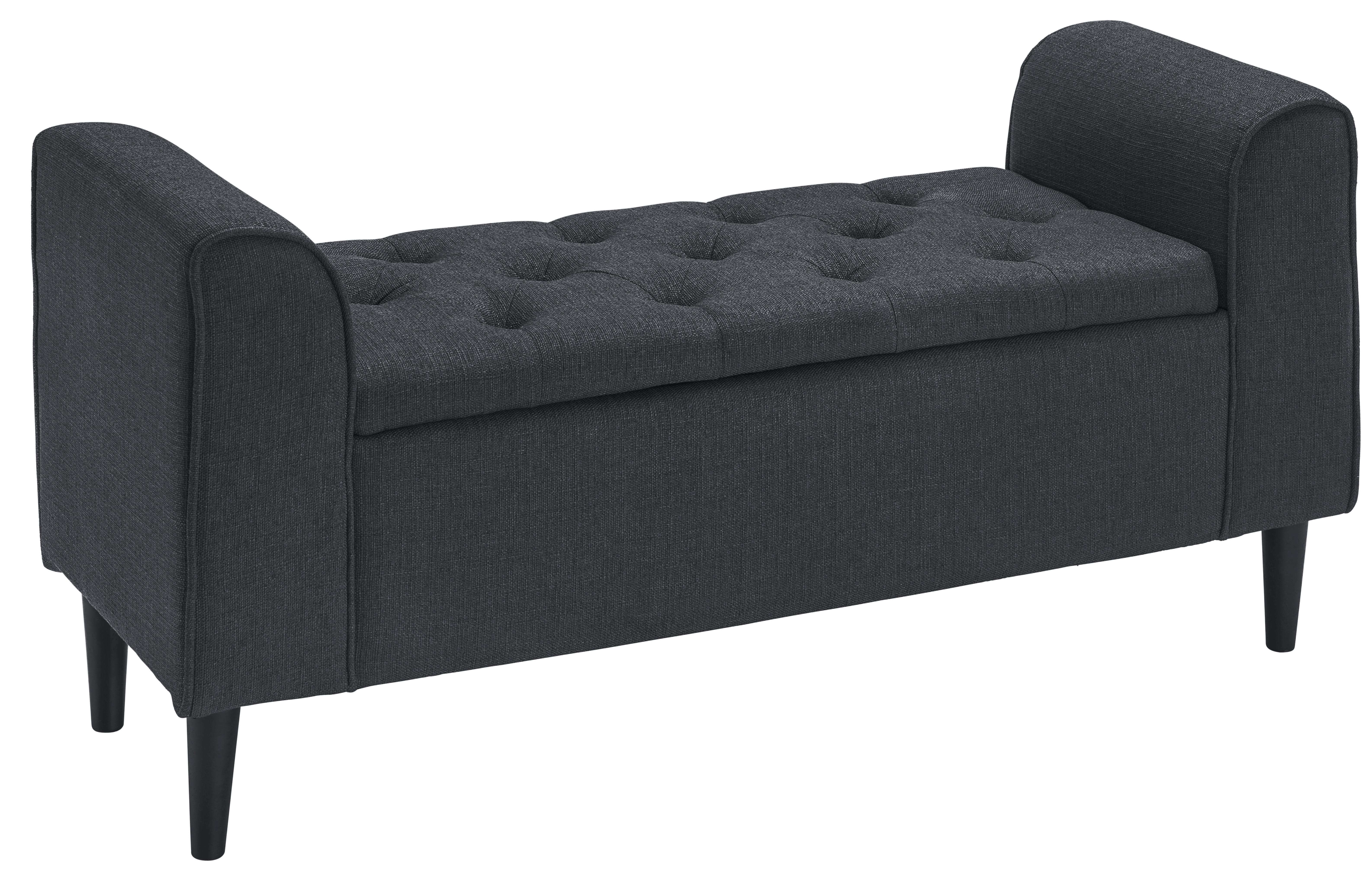 Sedací Lavice Felicity - černá/antracitová, kompozitní dřevo/textil (115/58/44cm)