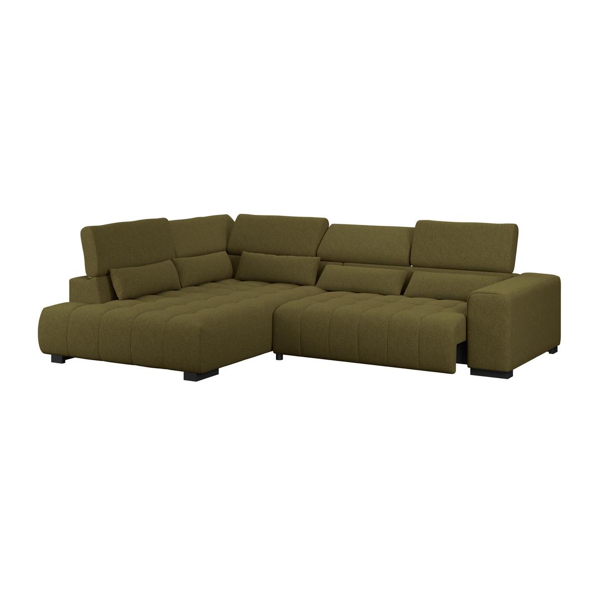 Ecksofa Matera Olivgrün S: 226x311cm - Schwarz/Olivgrün, Trend, Textil (226/311cm)