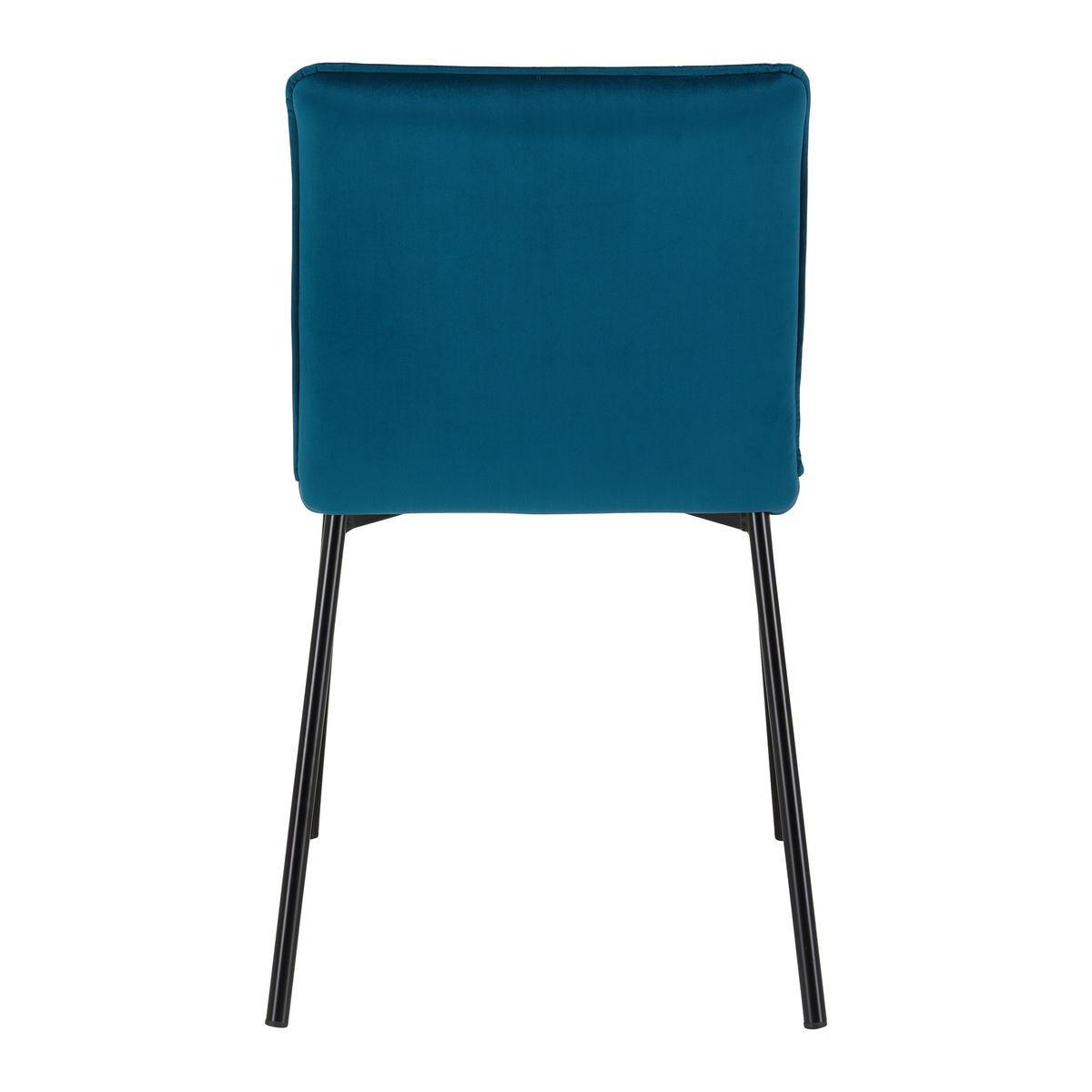 Židle DARLA petrojelová - petrolej/černá, Moderní, kov/dřevo (49/81/55cm) - Bessagi Home