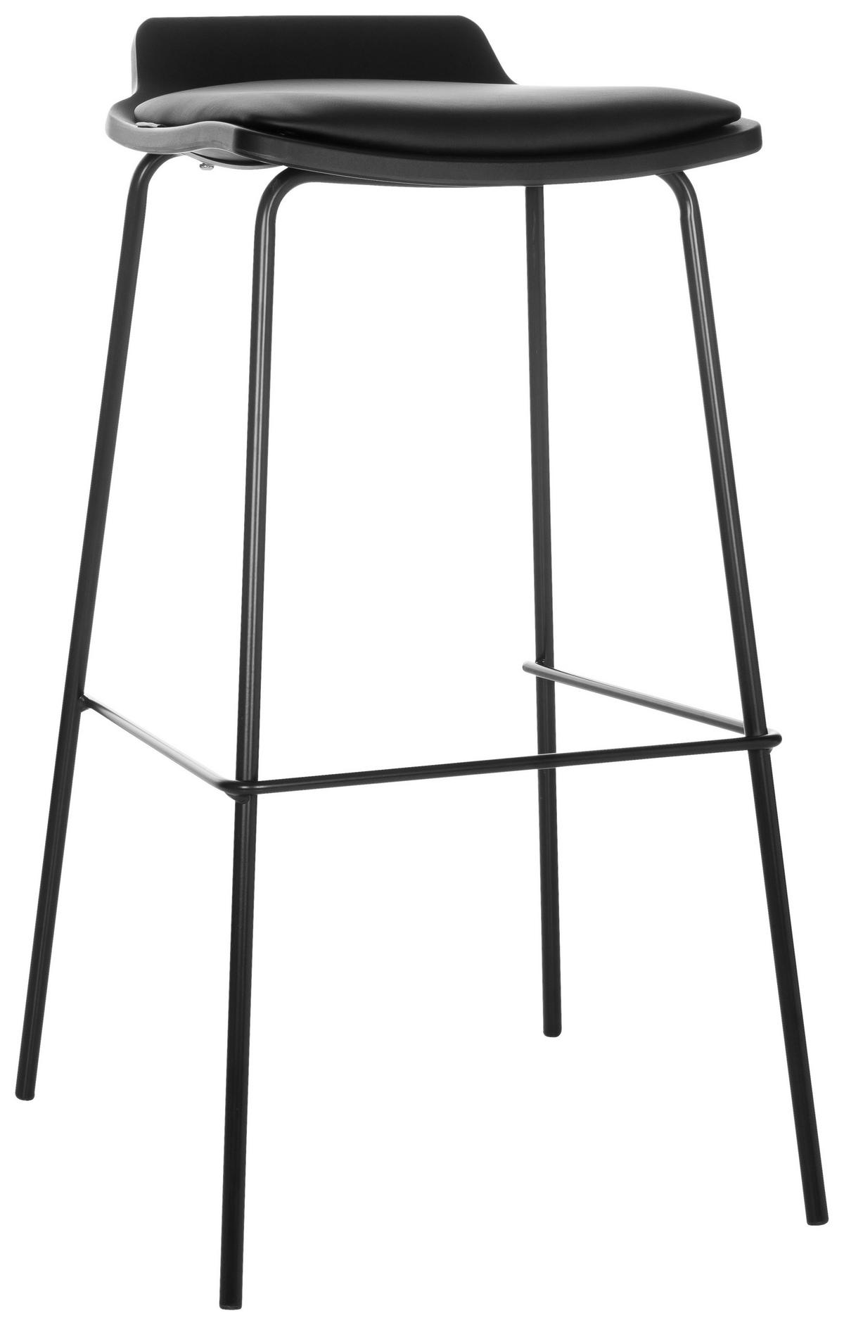 Barhocker Lonso 10 - Schwarz, Basics, Textil/Metall (47/82/49cm) - MID.YOU
