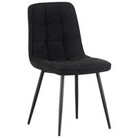 Vierfußstuhl Nevio Leinenoptik Schwarz, B: 45 Cm - Schwarz, KONVENTIONELL, Holz/Textil (45/89/58cm) - MID.YOU
