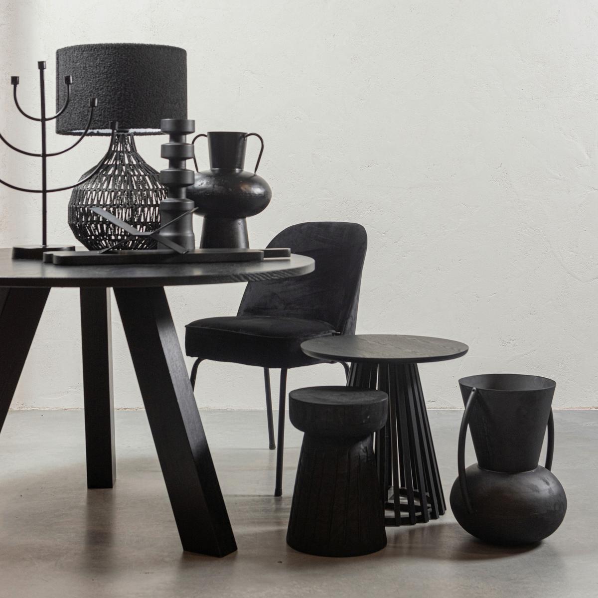 Stuhl-Set Vogue Schwarz B: 50cm - Schwarz, MODERN, Textil/Metall (50/83/57cm) - Livetastic