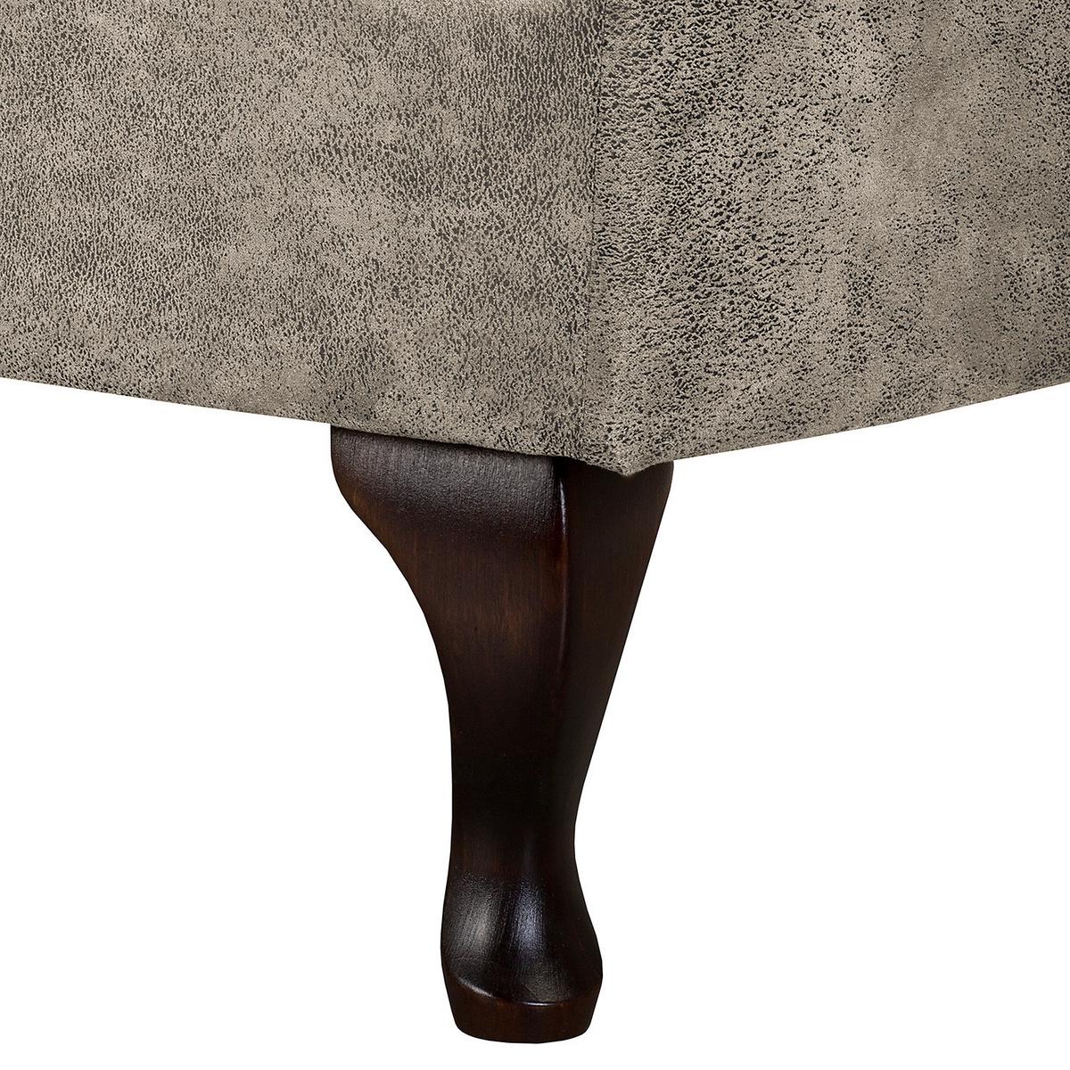 Récamiere Pako Hellgrau B: 185cm - Hellgrau/Braun, Design, Textil (185/93/75cm) - Livetastic