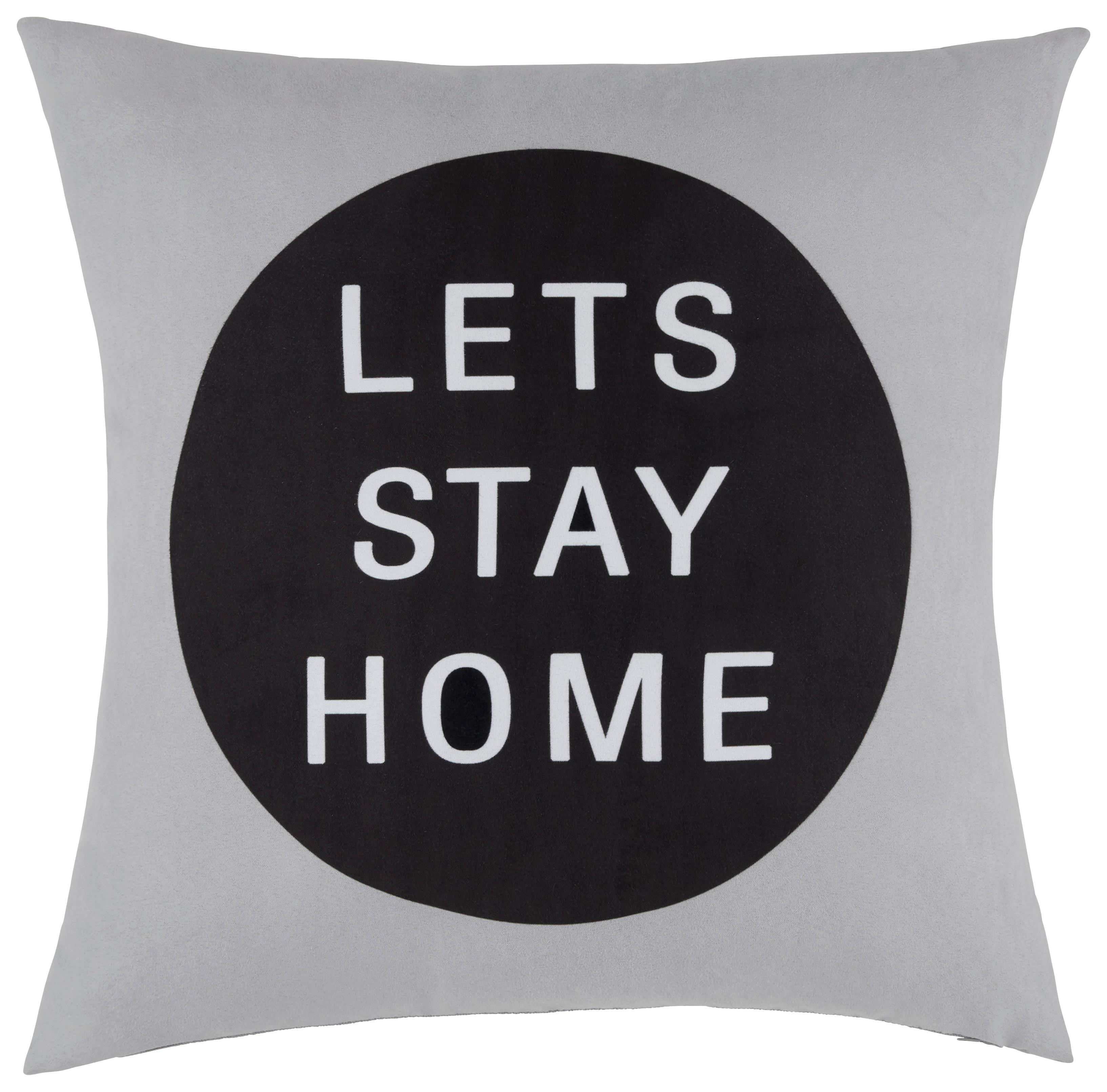 DEKORAČNÍ POLŠTÁŘ S NÁPISEM - šedá/bílá, textil (45/45cm) - Modern Living
