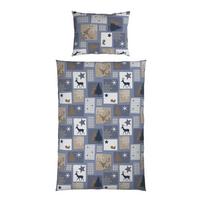 Bettwäsche Deer - Blau/Braun, MODERN, Textil - Luca Bessoni