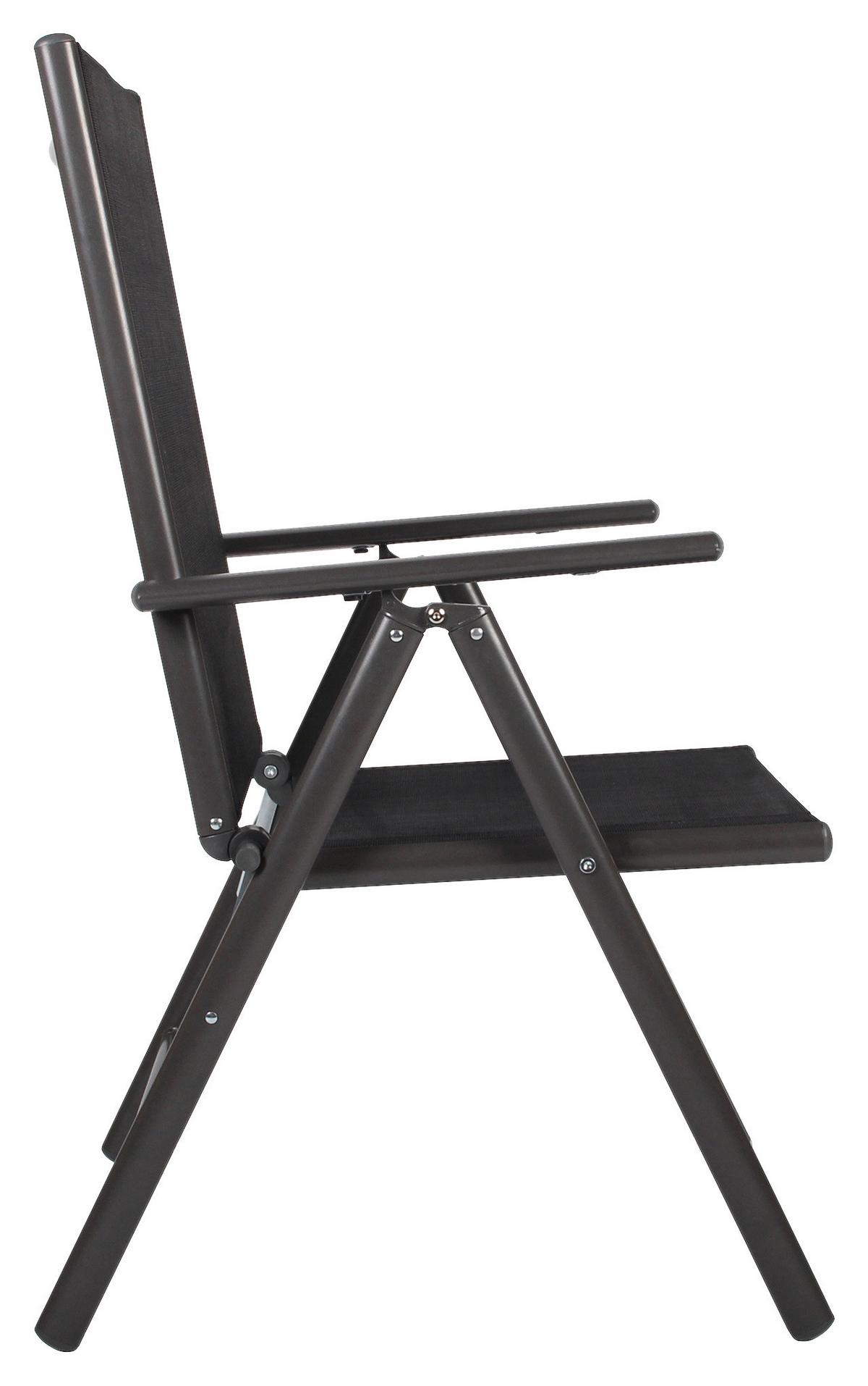 Gartensessel Klappbar Anthrazit - Anthrazit, Basics, Textil/Metall (56/105/65cm) - MID.YOU