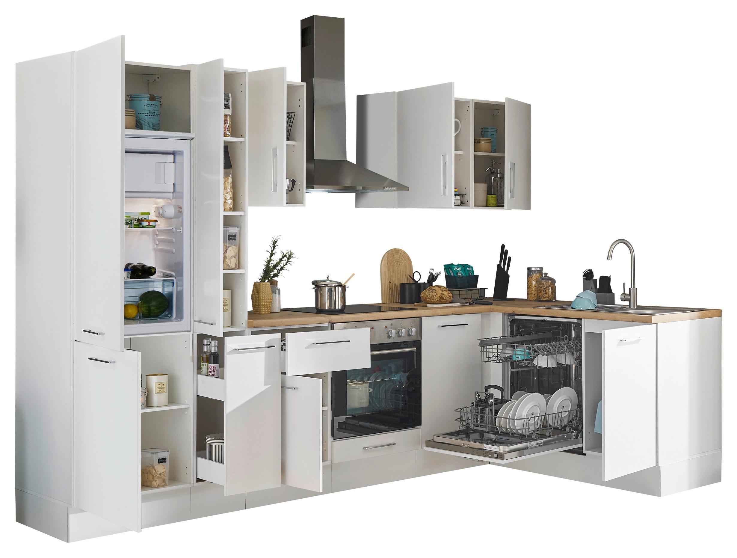 Eckküche Turin Weiß/Eiche Dekor 310x175 cm - Weiß/Eiche Artisan, Basics, Holzwerkstoff (310/175cm) - MID.YOU