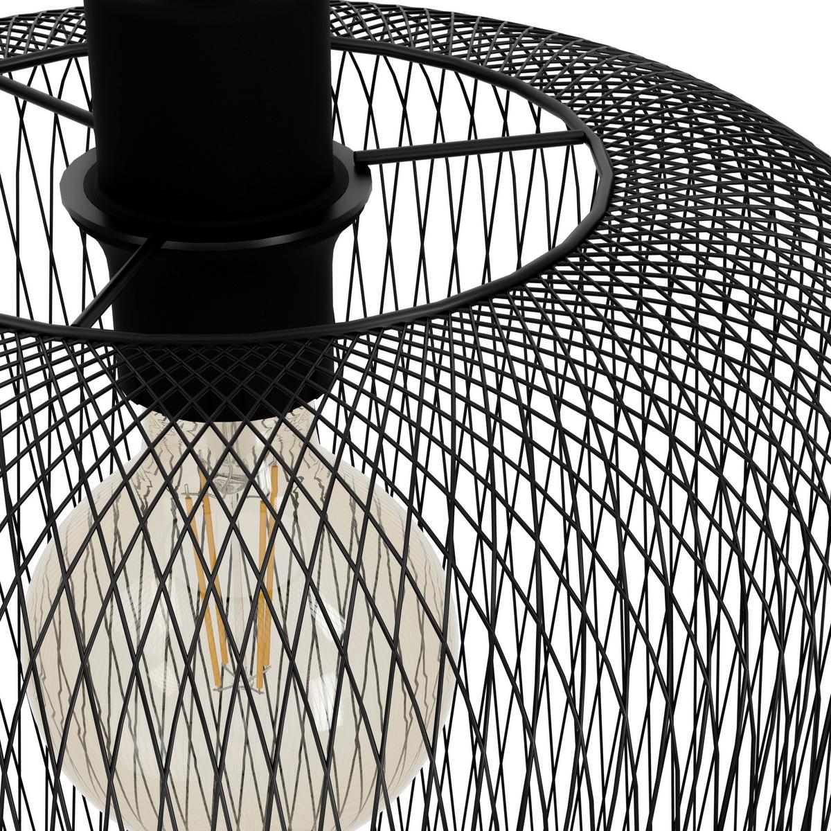 Hängeleuchte Wrington H: 110cm 1-Flammig, Stahl Schwarz - Schwarz, Basics, Metall (30/110cm) - Eglo