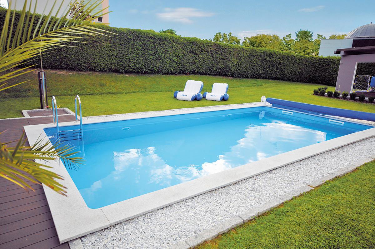 Styroporpool Set Kwad Mit Filter L: 800 cm - Blau/Weiß, MODERN, Kunststoff (800/400/150cm)