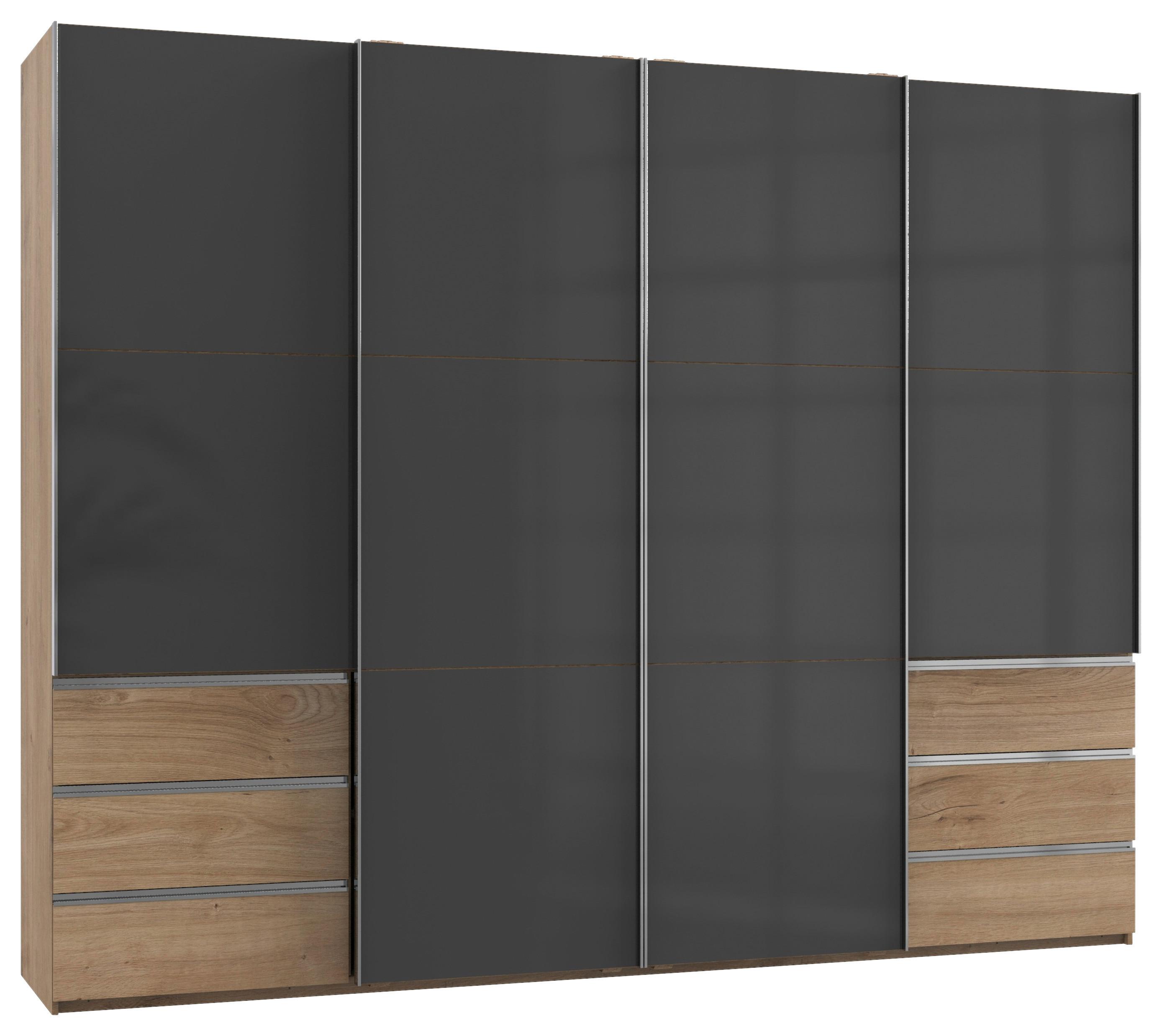 Schwebetürenschrank B: 300 Cm Level 36c Grau/eiche Dekor - Eichefarben/Grau, MODERN, Holzwerkstoff (300/236/65cm) - MID.YOU
