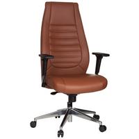 Chefsessel Vitoro Braun Bis 150 Kg - Silberfarben/Braun, Basics, Kunststoff/Textil (65/133/65cm) - MID.YOU