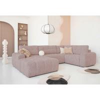 Wohnlandschaft Lulu Rot U: 184x333x213cm - Rot/Schwarz, Design, Textil (184/333/213cm) - MID.YOU