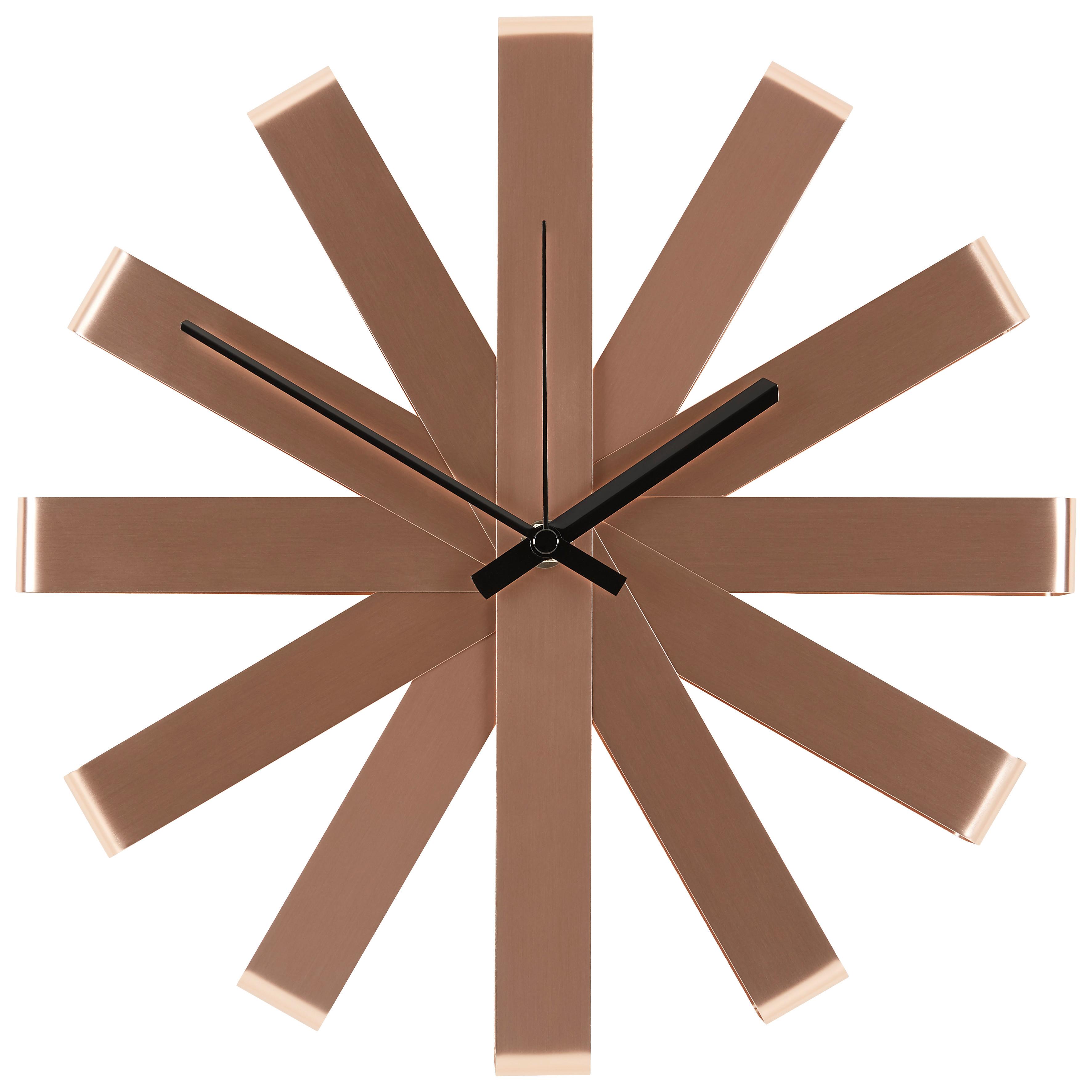 Hodiny Nástěnné Anna - měděné barvy/černá, kov (30,48cm) - Modern Living