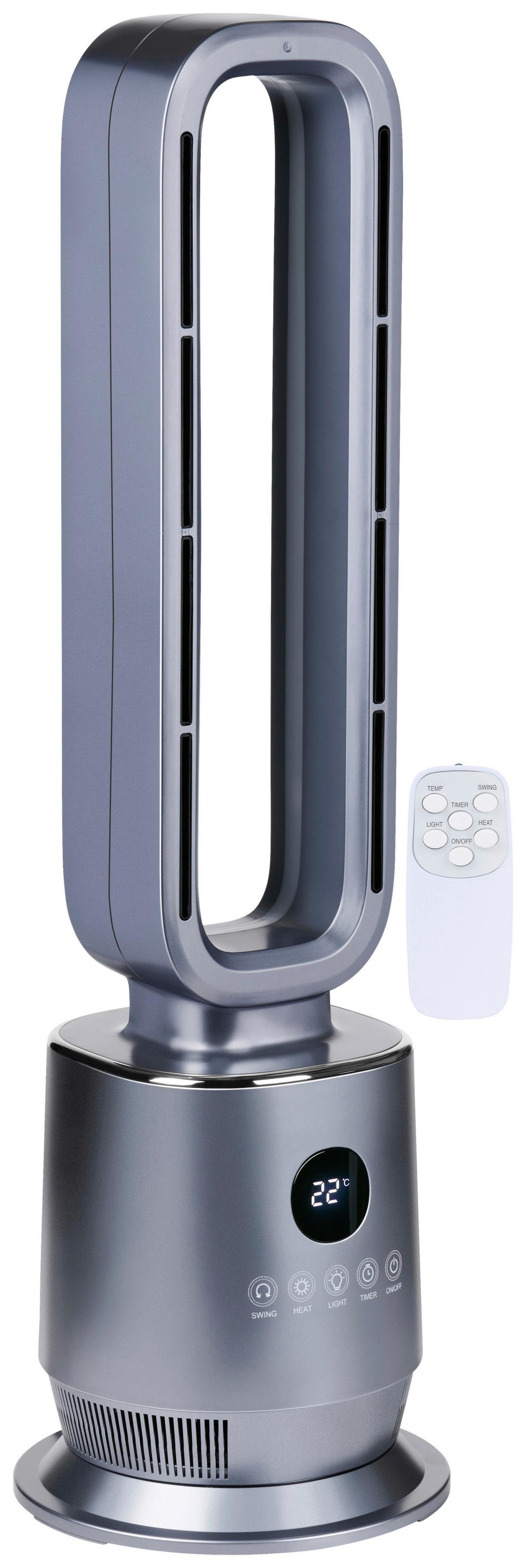 Heizlüfter Heater Bladeless Ptc 2000w - Grau, MODERN, Kunststoff (85.5/27.5/28cm)