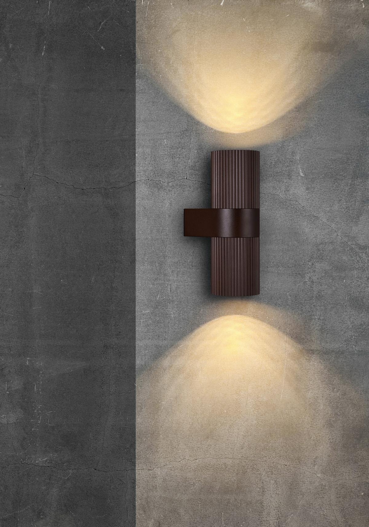 Außenwandleuchte Kyklop Ripple Rostfarben - Rostfarben, Design, Metall (14cm) - Nordlux