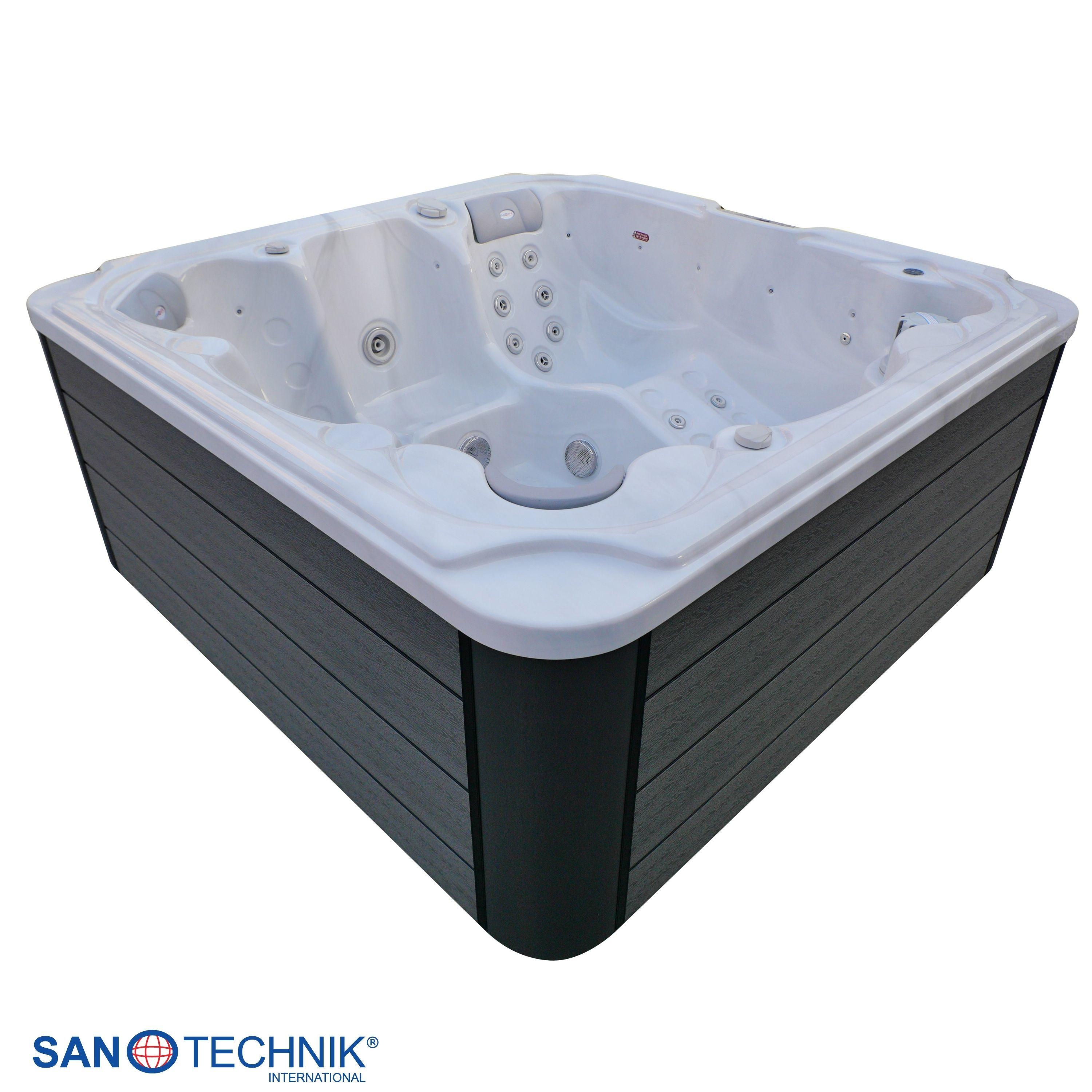 Whirlpool Kunststoff XXL1912 210x210x95 cm - Schwarz/Weiß, Basics, Kunststoff (210/95/210cm)