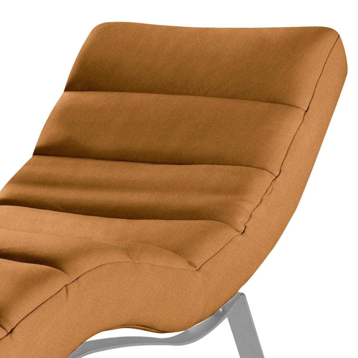 Relaxliege Swing Silver Cognac B: 65 Cm - Cognac/Silberfarben, Design, Textil (65/65-95/171cm) - Livetastic